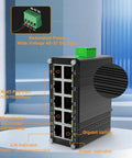 Industrial 8-Port 10/100/1000T PoE Plus 2-Port 10/100/1000T Din Rail Mount Go-To Gigabit Ethernet Switch with redundant power