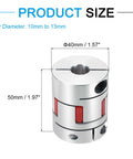 Beefy Aluminum Shaft Coupling 10mm To 13mm Flexible Spider Coupling L50mm By D40mm Coupler Jaw Spider Shaft Joint Connector