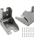 Heavy Duty Folding Table Leg Hinge Replacement Brackets Rock Solid Steel Support For Patio Or Picnic Tables Smooth Swap Ready Gonna Outlast The Competition Pack Of Two Silver Finish with screws.