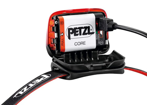 Rechargeable 450 Lumen Headlamp With Red Night Vision For Hiking Climbing And Camping USB cable connection and battery compartment