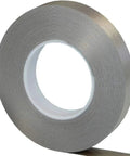 Grounding Tape For RF Shielding Paint, Self Adhesive Conductive Fleece, 50 Meter Roll in silver on white background.