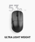 Next Level Wireless Gaming Mouse Dropping Beast Mode Accuracy With Raised Rear Hump And Slim Waist Profile Engineered For Tight Claw Grips weighs 53g.