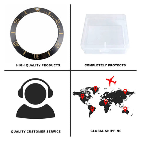 Ceramic Bezel Insert For 43mm Sea Dweller GMT Watch Face Replacement Bezel Durable Deep Sea Style Ideal For DIY Watch Repair
