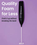 Kickass Barista Grade Milk Frother Wand Handheld Drink Mixer For Lattes And Cappuccinos with Quick Matcha Whisk