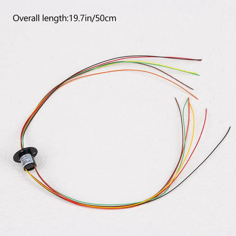 12.5mm Capsule Slip Ring, 300 RPM, 6 Wires, Circuits X2A, For Monitor And Robotic Test Equipment, High Reliability Gold Contact Rotary Connector, Suitable For Continuous Rotation, 1 Pc showing 50cm wire leads