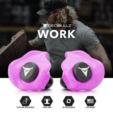 Custom Molded Earplugs With A Snug Fit And 31dB NRR For Serious Noise Reduction, Ideal For Shooting, Travel, Swimming, Work And Concerts, All Day Comfort And Secure Stay, Soft Pink