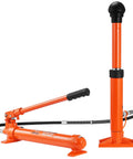 Orange VEVOR 10-ton porta-power hydraulic jack kit with pump and ram for automotive repair.