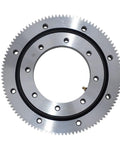 Rock Solid Heavy Duty Slewing Bearing With Outer Gear Ring, 100 X 214 X 30 Millimeters, smooth outer gear with mounting holes.