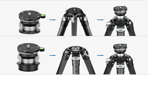 75mm Leveling Base For Tripod With Butterfly Lock Collar, 55 Lb Max Load, Tilt Range Plus Or Minus 15 Degrees, Half Ball Leveling
