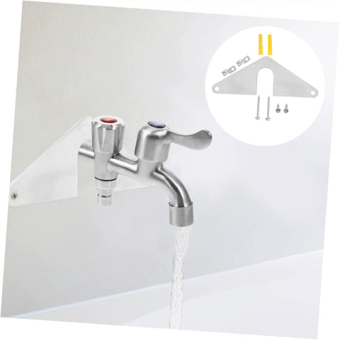 Faucet Mounting Plate With Wall Mount Bracket For RVs Campers And Homes Durable Rustproof Clamp Easy Install Stable Water Flow Control