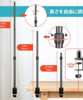 Overhead Desk Mount For Cameras And Webcams With Flexible Boom Arm And 360 Degree Ball Head height adjustments and table clamp