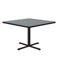 Gray Granite Top 42 Inch Square Bar Table With Black Cast Iron Base And Steel Column For Cafe And Break Room