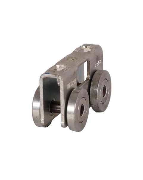 4 Wheel Light Duty Trolley Assembly With Premium Bearings For Smooth Quiet Operation Compatible With All One And Five Eighths Inch Or Taller Strut Channel And Works With P1000 P1001 P5000 P5001 P5500 P5501 angled view showing wheels