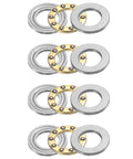 Four Pieces F8 14M Thrust Ball Bearings Set 8mm Bore 14mm Outer Diameter 4mm Thick Miniature Chrome Steel One Way Bearings With Washers