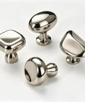 Dope Ultra Sleek Titanium Silver Square Mushroom Cabinet Knobs Set 1.07 Inch Rounded Zinc Alloy Drawer Knobs Polished Chrome Single Hole