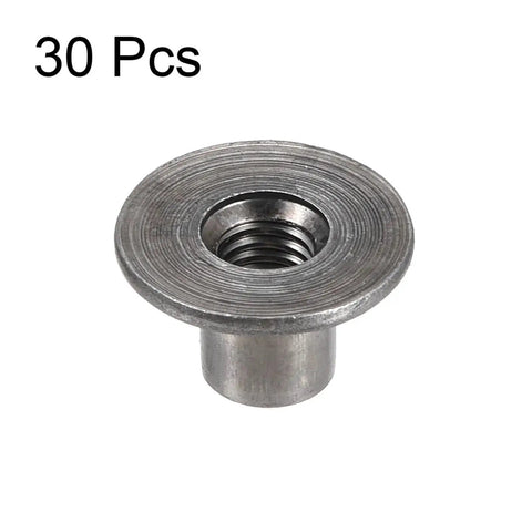 Durable M6 Tee Nut Set With Carbon Steel T Nut Fasteners for Indoor and Outdoor Projects Flange Insert 30 Piece Pack