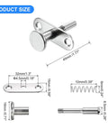 Detailed dimensions of the 8-Pack Heavy Duty Steel Plunger Latches 45Mm Long Spring Activated Tuck Latch Rod for Toolboxes Cabinets.