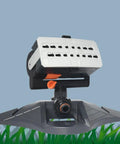 16 Hole Oscillating Lawn Sprinkler With Automatic Swing Four Spray Modes for garden irrigation on a grey base.