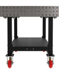 Kickass Pro Grade Heavy Duty Welding Fixture Table 72 By 36 By 36 Inches with laser cut grid holes and caster base.