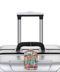 Camping RV Luggage Tag With Stainless Steel Ring on suitcase handle, PU Leather Travel Suitcase Tag, Road Trip Ready Accessory