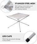 Ultra Portable 22 Inch Outdoor Fire Pit Collapsible and Foldable Mesh Design with stainless steel mesh and leg caps