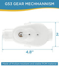 G52 Backup Valve Replacement For Polaris Pool Cleaners showing G53 gear mechanism dimensions 4.8x2.2 inches