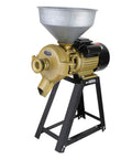 High Power 3500W Grain Mill Grinder For Dry And Wet Grinding, Stainless Steel Food Grade Mill With Funnel, 1400 RPM, on stand