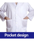 Cool Kids Doctor Lab Coat Costume For Boys And Girls Realistic Scientist Dress Up Coat For Role Play Durable Polyester Cotton Lab Jacket pocket design