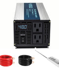 Top Tier 500 Watt Pure Sine Wave Power Inverter with LED display and remote control for RV and camping use.