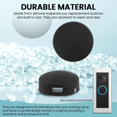 Round Doorbell Button Replacement Kit With Screws For Video Doorbells Black Finish No Brainer Install durable silicone button
