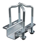 Galvanized Universal Boat Trailer Guide Pole Kit with post mount U bolts for 1.5 inch poles in close-up view