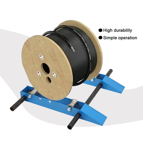 Heavy Duty Wire And Cable Reel Roller Stand 4400 Lbs Steel Dispenser For Reels Up To 47 Inches with cable shown