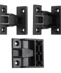 10 Pack Push In Panel Connectors For Furniture Quick Fit Bracket Clips in black, front and side views