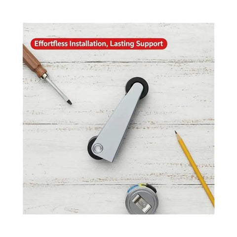 Heavy Duty 2 Pack Low Profile Anti Sag Gate Support Rollers With Sealed Ball Bearings on a workbench with tools.