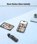 4K Vlogging Camera For YouTube And Social Media Ultra Portable 75MP Pocket Digital Camera With 330 Degree Rotating Gimbal Lens next to smartphone and tablet