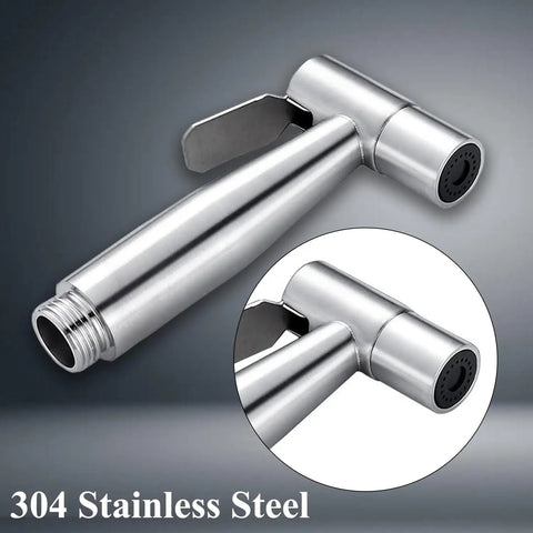 Heavy Duty Stainless Steel Bidet Sprayer Set With Adjustable Water Pressure, Hose Attachment For Toilet, Diaper Sprayer