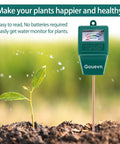 Two Pack Soil Moisture Meter Hygrometer for indoor and outdoor plants inserted in soil near seedling, no batteries required.