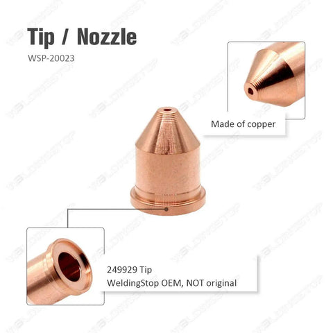 Pro Grade Electrode And Nozzle Kit For Spectrum 875 XT60 Plasma Cutter 256026 Electrodes And 249929 Tips made of copper