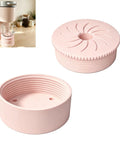Keep It Clean No Splash Platform For Keurig Mini Coffee Maker Anti Drip Cup Riser in light pink, designed for tidy brewing.