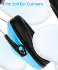 Close-up of blue and black 12 Pack Kids Noise Cancelling Headphones For Ear Protection, Kid Safe Soundproof Earmuffs For Autism