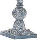 Base detail of Farmhouse Table Lamps Set of 2, 27.5 Inches, Antique Blue Rustic End Table Lamps With White Bell Shade