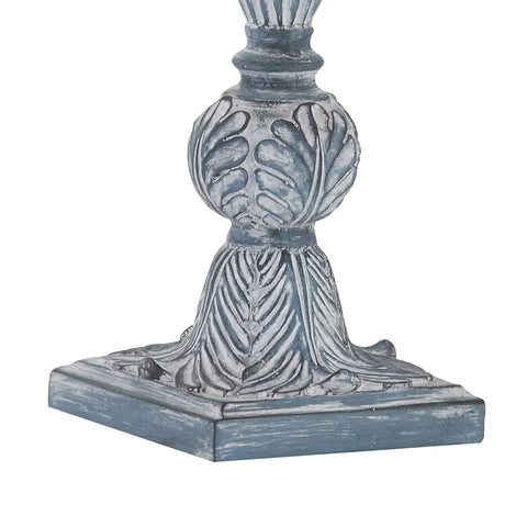 Base detail of Farmhouse Table Lamps Set of 2, 27.5 Inches, Antique Blue Rustic End Table Lamps With White Bell Shade