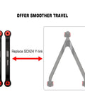 Aluminum 4 Link Set for SCX24 C10 JLU Bronco Base Camp 4Runner Black CNC Link Replacement Eliminates Axle Wrap Reduces Drive Shaft Friction Smoother Ride Higher Clearance, 39mm links