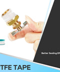 Heavy Duty Half Inch RV Water Heater Drain Valve Replacement With Durable Brass Construction And PTFE Tape For RVs And Travel Trailers
