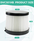 Replacement HEPA Filters For 20V Cordless Handheld Vacuums Easy Swap Washable And Reusable 6 Pack dimensions shown