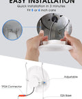 Illustration of 6 Inch LED Recessed Downlight Retrofit Can Light 12.5W To 100W Equivalent installation process.