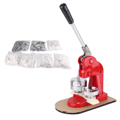 Badass 58Mm Button And Pin Maker Kit With Heavy Duty Aluminum Hand Press Tool And Smooth Slider Mold Plus Five Hundred Free Craft Badges For DIY Creators And Side Hustlers