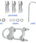 Heavy Duty Mast Clamp Kit For Outdoor Antennas With U Bolts And V Jaw Blocks, Mast To Mast Mount Bracket components overview