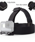 Black adjustable head strap part of All In One Universal Action Camera Head Strap And Chest Harness Mount Kit For GoPro And Most Sports Cams