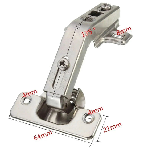 Premium 135 Degree Corner Cabinet Door Hinges With Soft Close for wardrobe and cupboard showing hinge dimensions